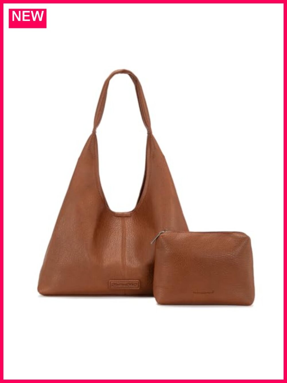 Hobo Shoulder Bag Soft PU Leather Slouchy Tote with Pouch